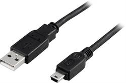 Deltaco USB Cable - 1 m - A-mini B